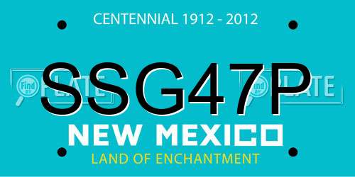 SSG47P New Mexico License Plate