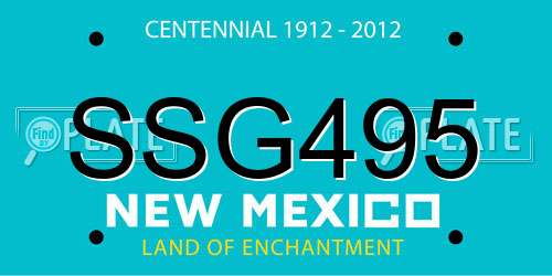SSG495 New Mexico License Plate