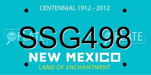 SSG498 New Mexico License Plate