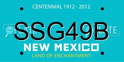 SSG49B New Mexico License Plate