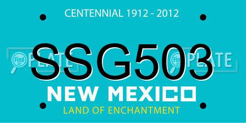 SSG503 New Mexico License Plate