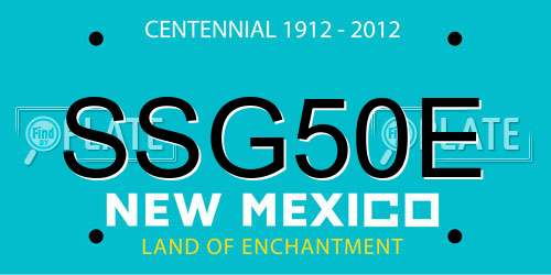 SSG50E New Mexico License Plate
