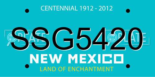 SSG5420 New Mexico License Plate