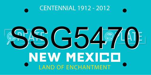 SSG5470 New Mexico License Plate