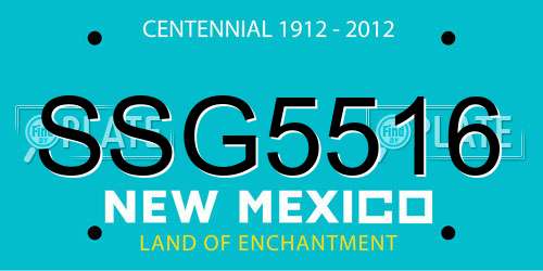SSG5516 New Mexico License Plate