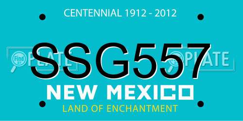 SSG557 New Mexico License Plate