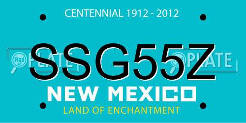 SSG55Z New Mexico License Plate