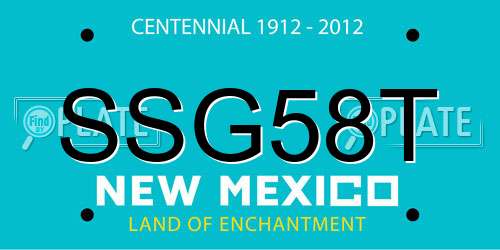 SSG58T New Mexico License Plate