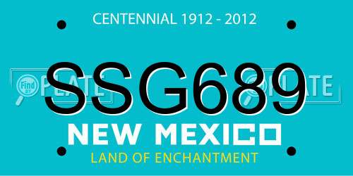 SSG689 New Mexico License Plate