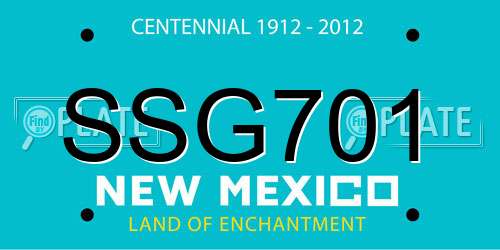 SSG701 New Mexico License Plate
