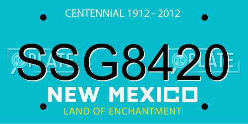 SSG8420 New Mexico License Plate
