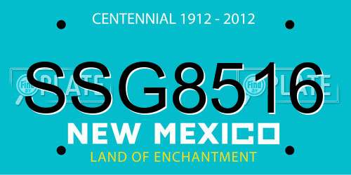 SSG8516 New Mexico License Plate