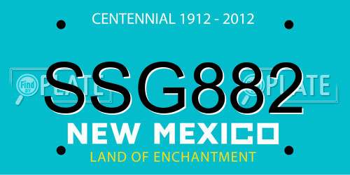 SSG882 New Mexico License Plate