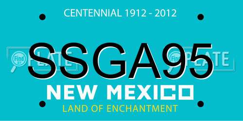 SSGA95 New Mexico License Plate