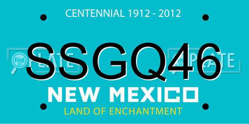 SSGQ46 New Mexico License Plate