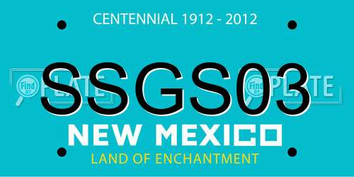 SSGS03 New Mexico License Plate