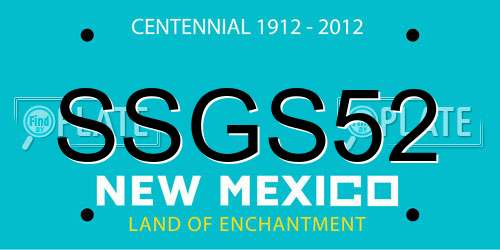 SSGS52 New Mexico License Plate