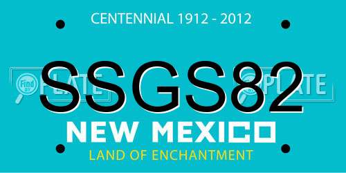 SSGS82 New Mexico License Plate