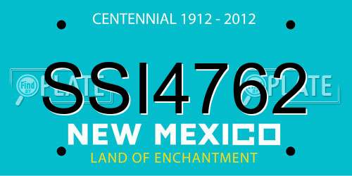 SSI4762 New Mexico License Plate