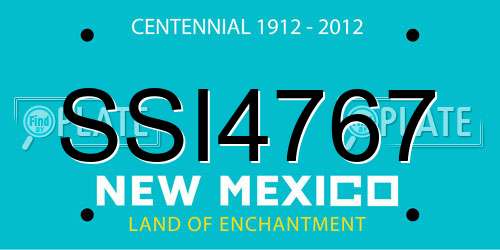 SSI4767 New Mexico License Plate