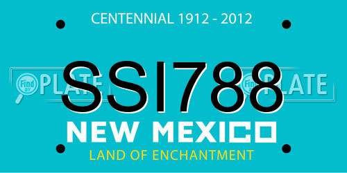 SSI788 New Mexico License Plate