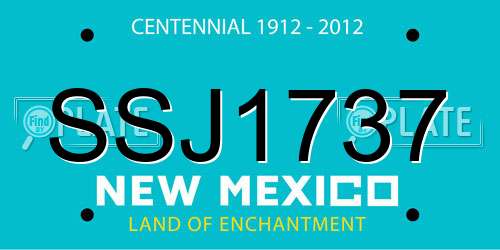 SSJ1737 New Mexico License Plate