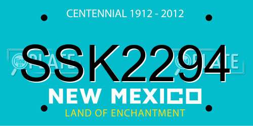 SSK2294 New Mexico License Plate