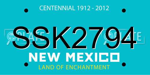 SSK2794 New Mexico License Plate