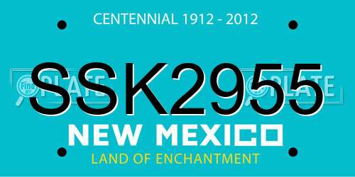 SSK2955 New Mexico License Plate