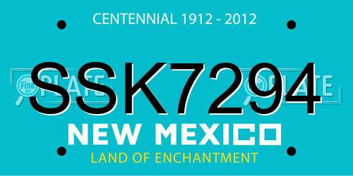 SSK7294 New Mexico License Plate