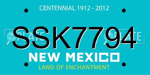SSK7794 New Mexico License Plate
