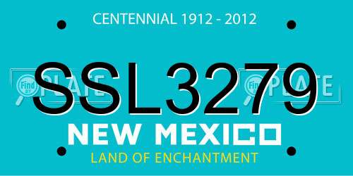 SSL3279 New Mexico License Plate