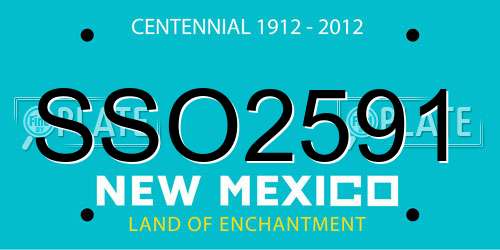 SSO2591 New Mexico License Plate