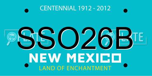 SSO26B New Mexico License Plate