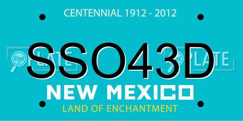 SSO43D New Mexico License Plate
