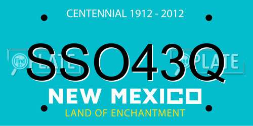 SSO43Q New Mexico License Plate