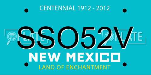 SSO52V New Mexico License Plate