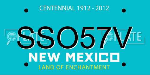 SSO57V New Mexico License Plate