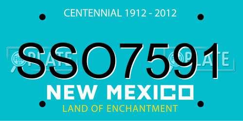 SSO7591 New Mexico License Plate