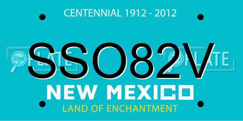 SSO82V New Mexico License Plate