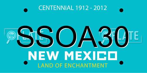 SSOA30 New Mexico License Plate