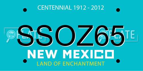 SSOZ65 New Mexico License Plate