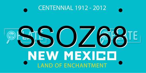 SSOZ68 New Mexico License Plate