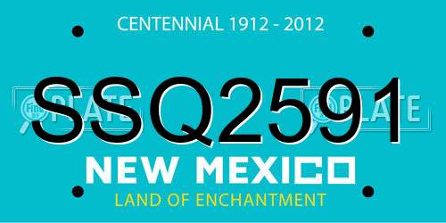 SSQ2591 New Mexico License Plate