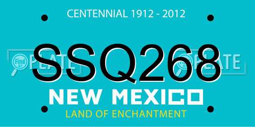 SSQ268 New Mexico License Plate