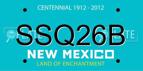 SSQ26B New Mexico License Plate