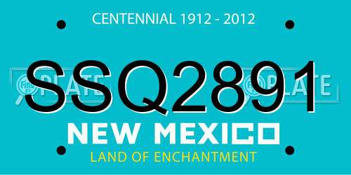 SSQ2891 New Mexico License Plate