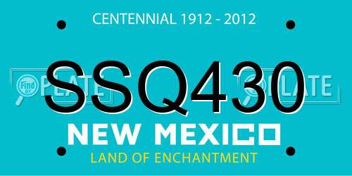 SSQ430 New Mexico License Plate