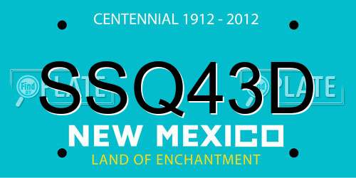 SSQ43D New Mexico License Plate