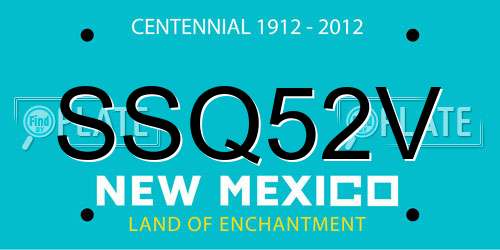 SSQ52V New Mexico License Plate